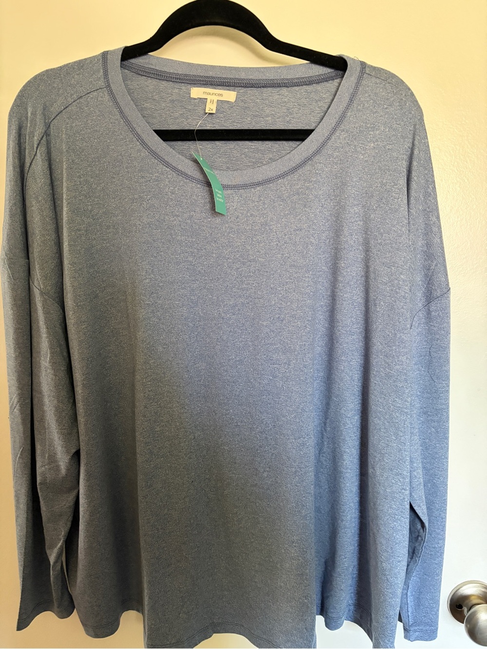 Maurices Heathered Periwinkle Scoop Neck Top. NEW